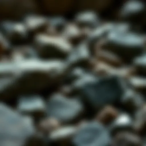 Close-up view of polished rocks