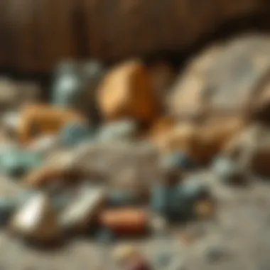 Rock tumbling setup with various stones