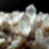 Close-up view of crystalline quartz formations