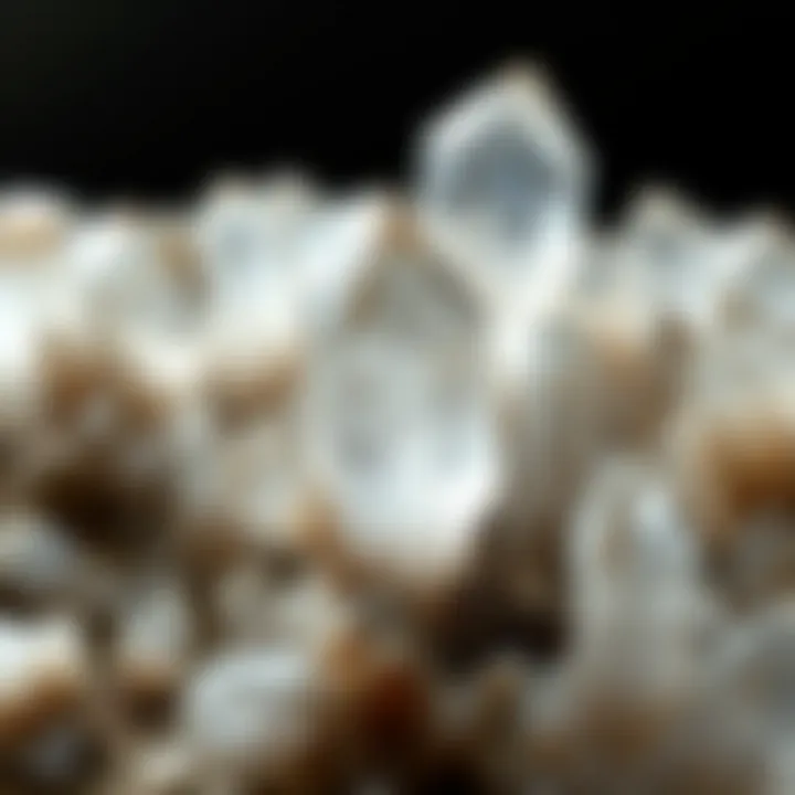Close-up view of crystalline quartz formations