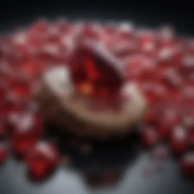 Diversity of Red Gemstones A collection of various red gemstones showcasing their unique colors and textures