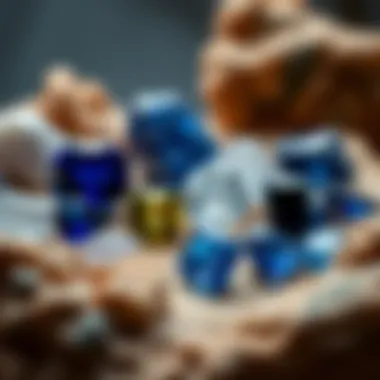 Diversity of Raw Sapphire Collection A curated collection of raw sapphires in various shapes and sizes, emphasizing their diversity