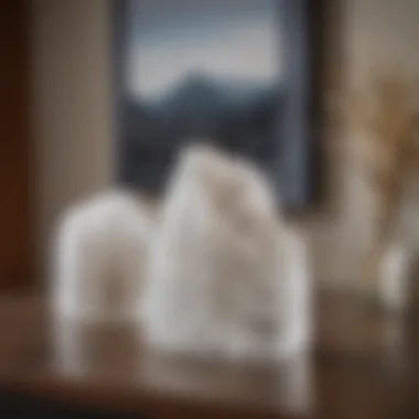 Selenite holder used in a modern home decor setting