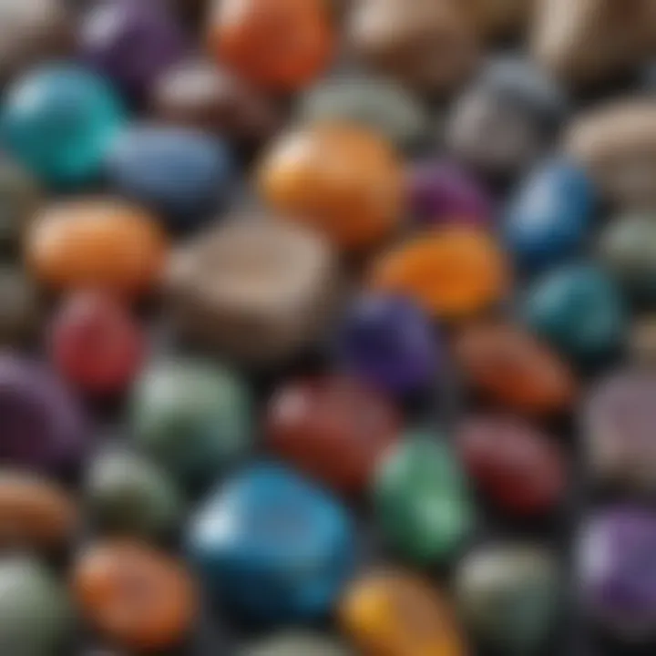 A detailed identification chart of semi-precious stones arranged by their characteristics.