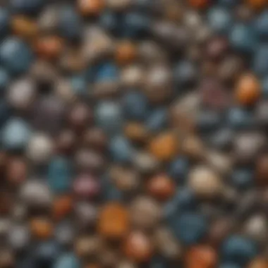 Textures of Semi-Precious Stones An artistically arranged collection of semi-precious stones highlighting their textures.
