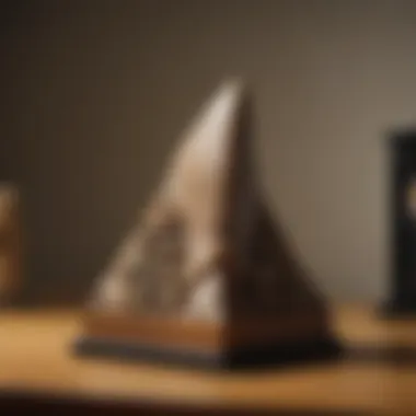 Wooden Elegance: A Showcase of Shark Teeth Elegant wooden shark tooth display stand showcasing a collection