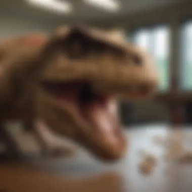 Educators using T. Rex tooth replicas in a classroom setting