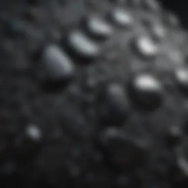 Intricate Sparkling Texture of Black Stone Close-up view of sparkling black stone texture