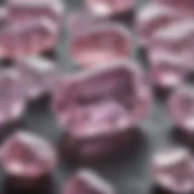 A close-up of polished kunzite pieces highlighting their unique clarity and brilliance