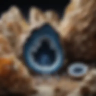 Natural Processes Behind Geode Formation An artistic representation of geode formation, illustrating the natural processes over time.