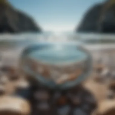 Harmony of Nature and Glass Panoramic landscape showcasing the harmony between a glass beach and rugged coastline