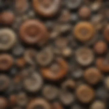 Diversity of Ammonite Fossils A diverse collection of ammonite fossils displayed elegantly