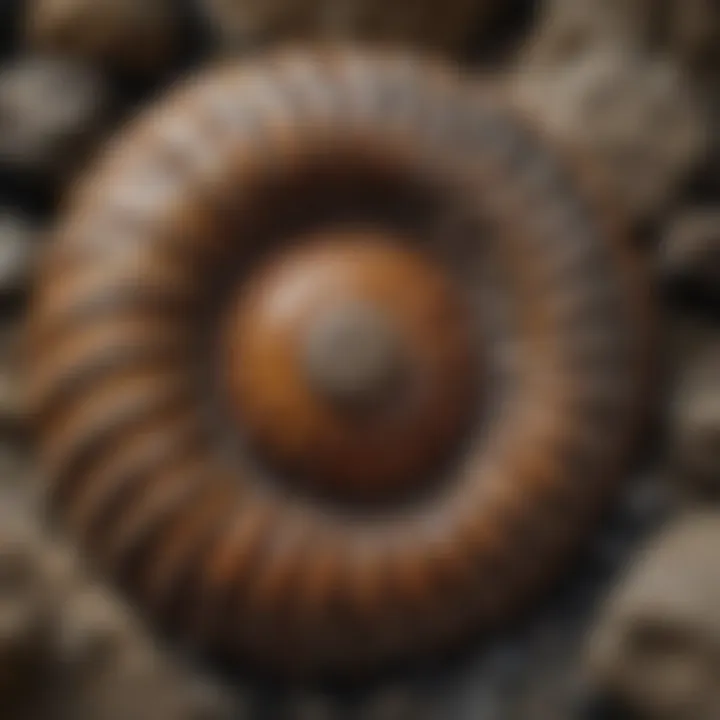 A well-preserved ammonite fossil showcasing intricate details