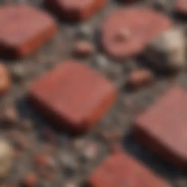 Mineral Composition of Red Granite Close-up view of red granite showcasing its distinctive mineral composition