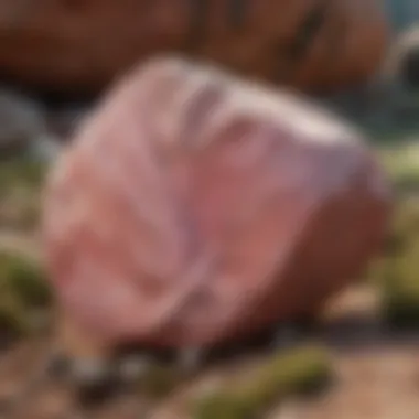 Close-up of Pink Rock A close-up of pink rock featuring its unique texture and colors