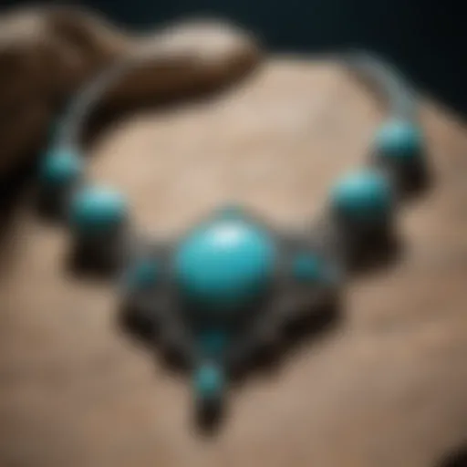 An exquisite vintage turquoise necklace showcasing intricate craftsmanship