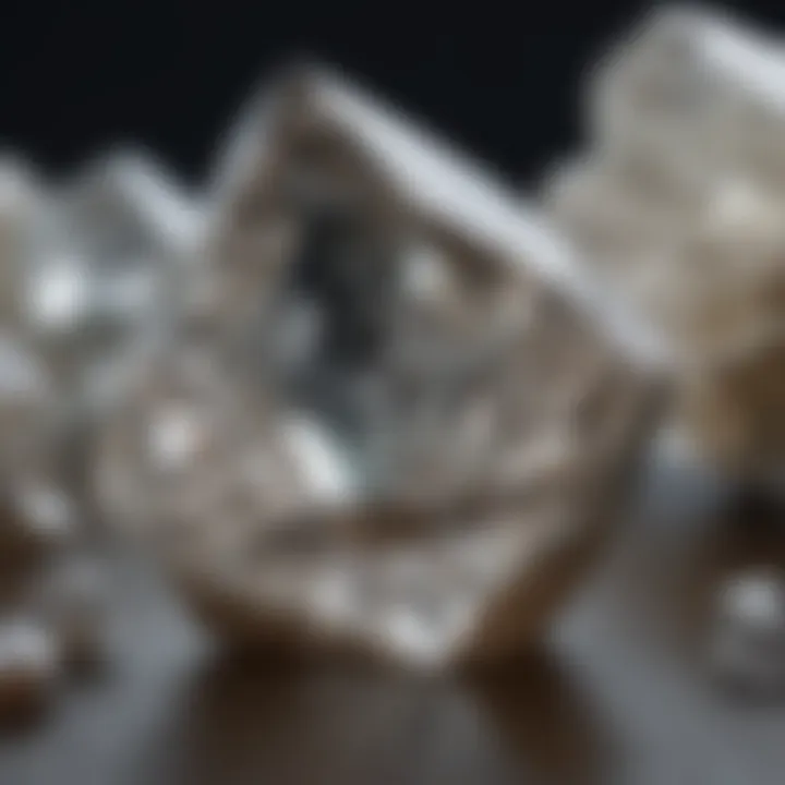 Close-up view of a Herkimer diamond showcasing its unique double-terminated shape and clarity