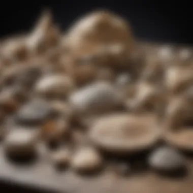 Diverse Fossils: Nature's Time Capsules An array of diverse fossils displayed on a table