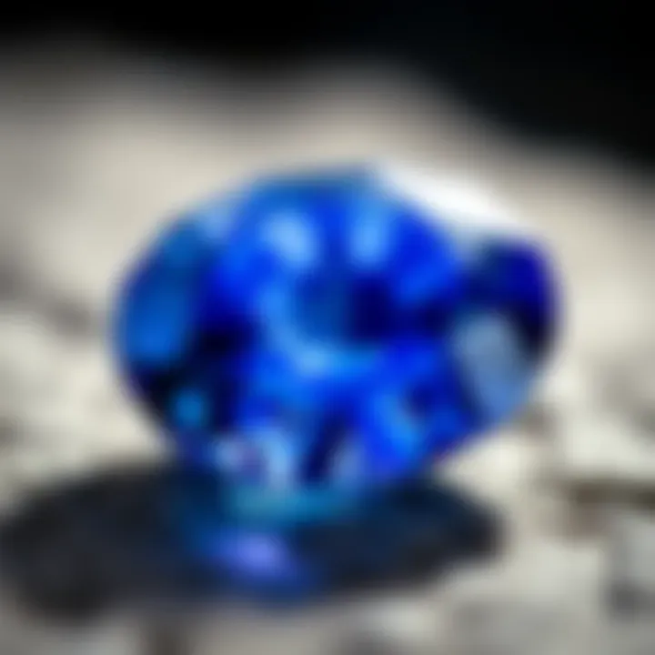 The Brilliance of Blue Sapphire Close-up of a deep blue sapphire highlighting its rich hue and brilliance