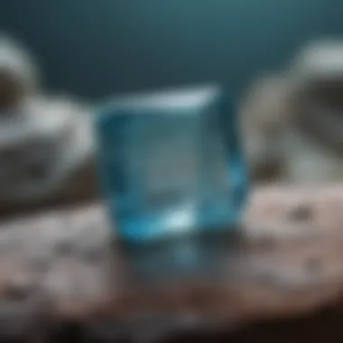 Aquamarine Stone in Detail A close-up view of aquamarine stone with its distinct blue hue