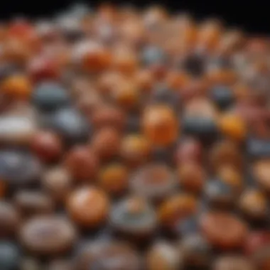 Display of a Pristine Agate Collection A well-preserved collection of agate displayed in a decorative manner