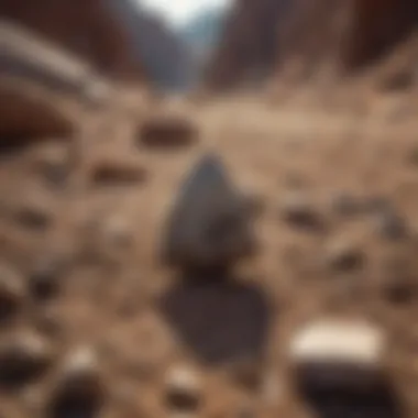 Excavation Site: Discovering Historical Arrowheads An archaeological site showcasing arrowhead excavation