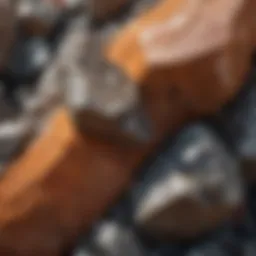 Close-up of igneous rock texture showing crystals