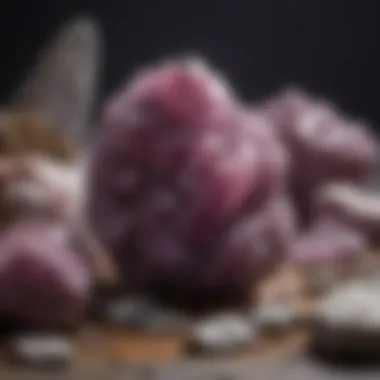 Lepidolite being used in crystal healing practices