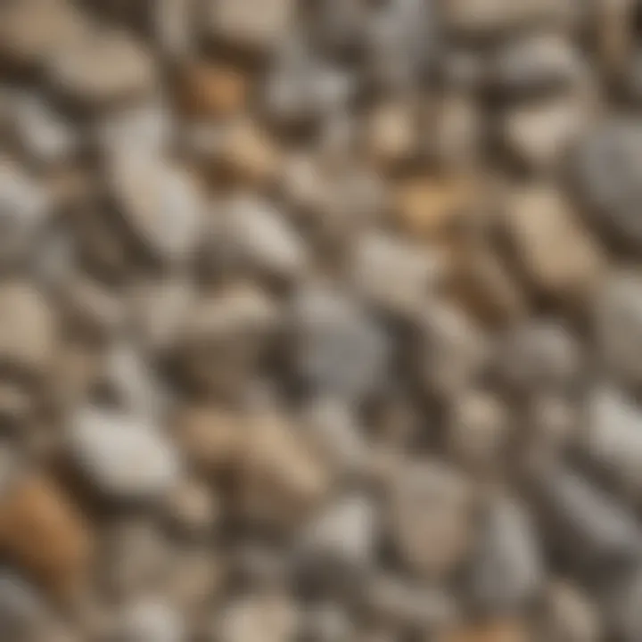 Close-up of various limestone textures and colors