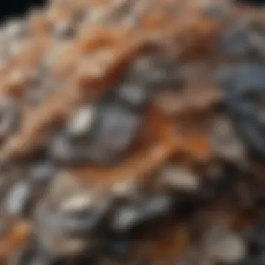 Layered Structure of Mica Flakes Close-up view of mica flakes showcasing their layered structure