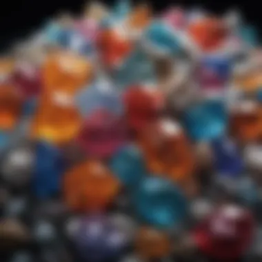 Vibrant Display of Multi-Colored Crystals A stunning display of various multi-colored crystals showcasing their vibrant hues.