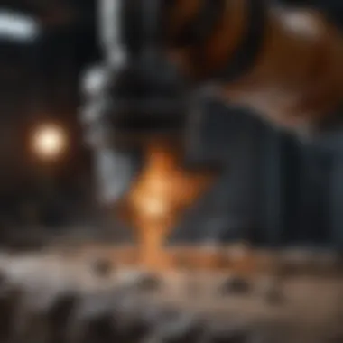 Precision in Action: Rock Cutter A detailed close-up of a rock cutter in action, showcasing its precision and design.