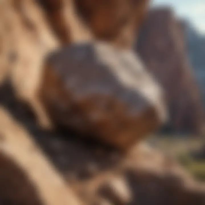 Close-up view of a unique rock formation with historical significance