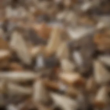 Diverse Shark Teeth Collection Close-up view of various shark teeth showcasing their unique shapes and sizes