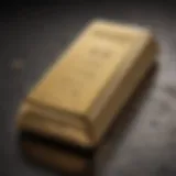 Close-up of a gold bar showcasing its luster and purity