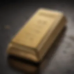 Close-up of a gold bar showcasing its luster and purity