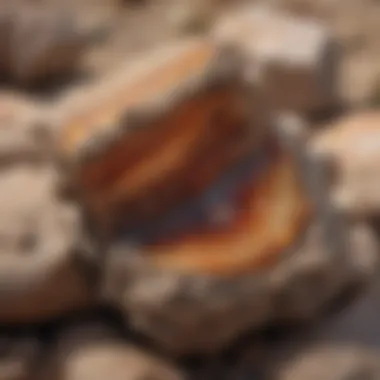 Geological layers revealing petrified wood deposits