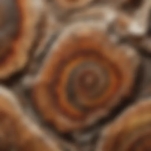 Glimpse of petrified wood with intricate patterns