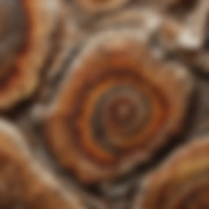 Glimpse of petrified wood with intricate patterns