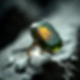 A stunning real moldavite ring showcasing its natural beauty and unique colors