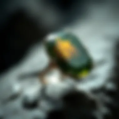 A stunning real moldavite ring showcasing its natural beauty and unique colors