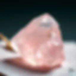 Close-up view of polished rose quartz showcasing its translucent beauty