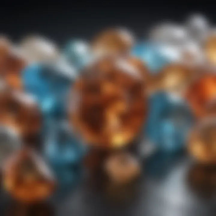 A variety of topaz gemstones in different hues