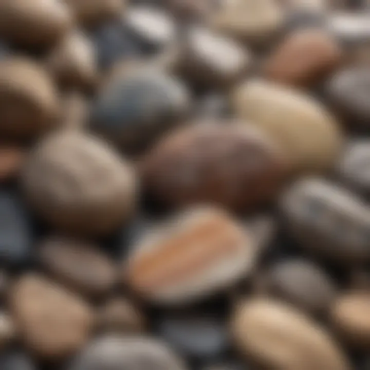 A close-up view of various types of rocks showcasing their textures and colors.