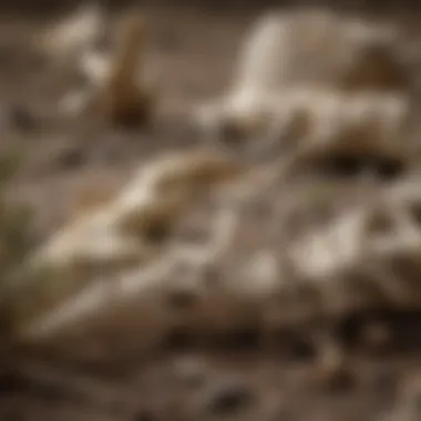 Collection of Utah Dinosaur Bones An array of dinosaur bones discovered in Utah displayed for study