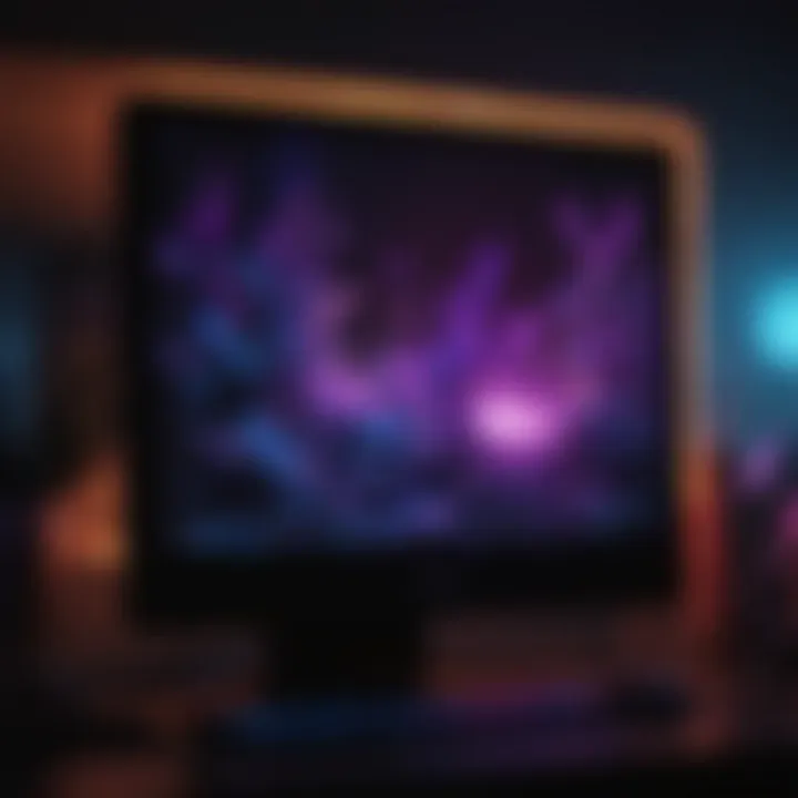 A shopping online scene featuring blacklights on a computer screen